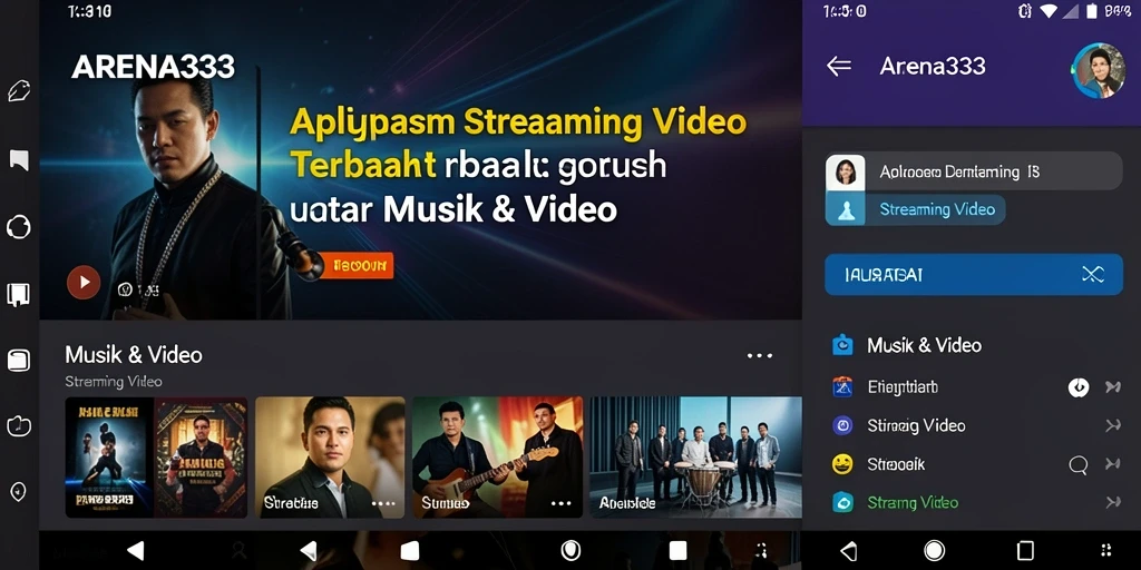 Tampilan antarmuka aplikasi Streaming Video yang menarik dan modern.