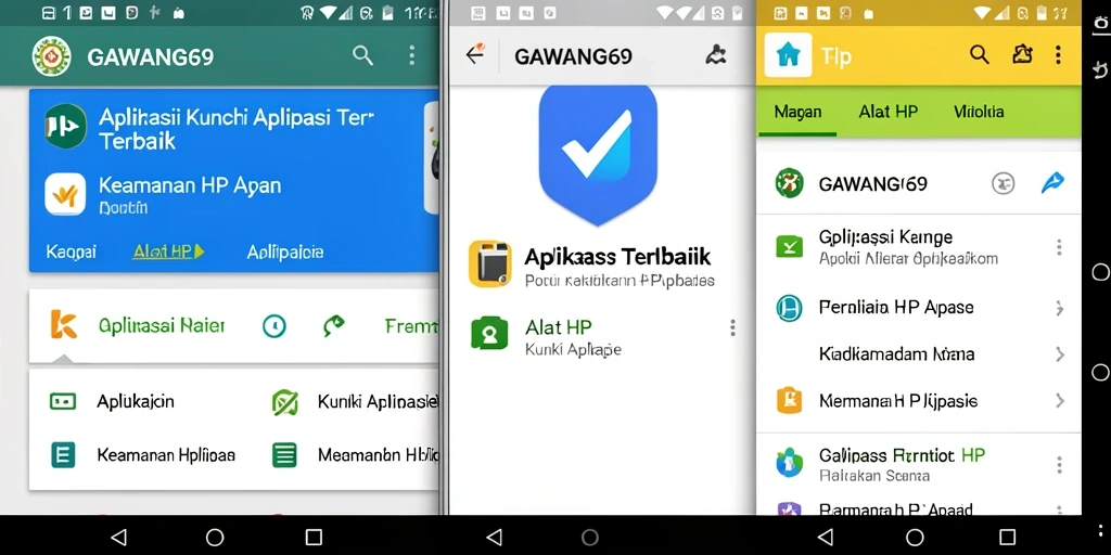 Antarmuka aplikasi Kunci Aplikasi GAWANG69 yang sederhana dan efektif.