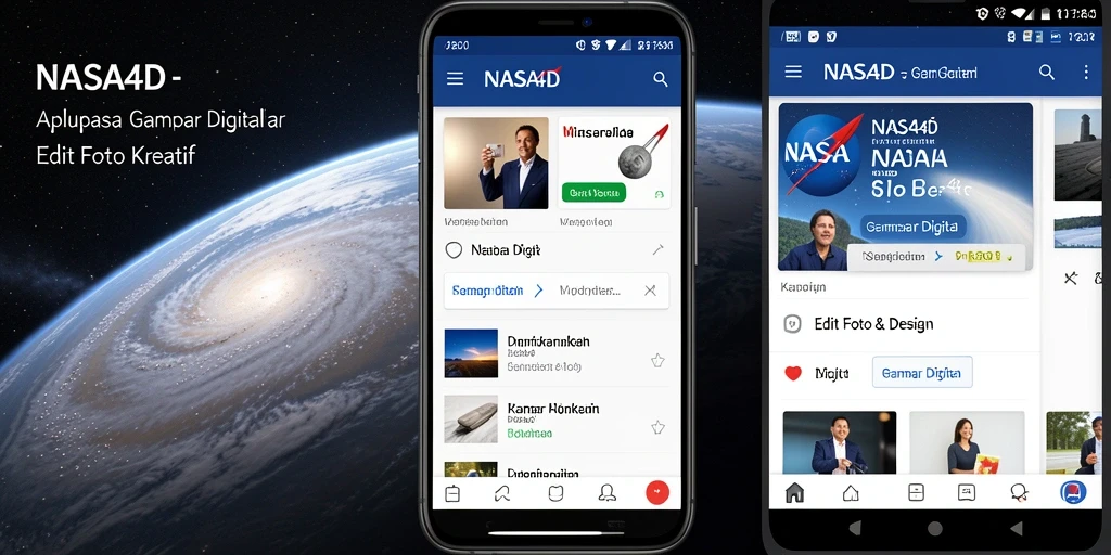 Tampilan antarmuka pengguna NASA4D saat melakukan pengeditan gambar digital.